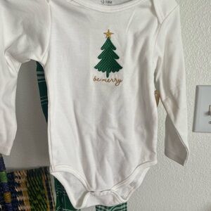 Christmas- Be Merry White Baby Onesie